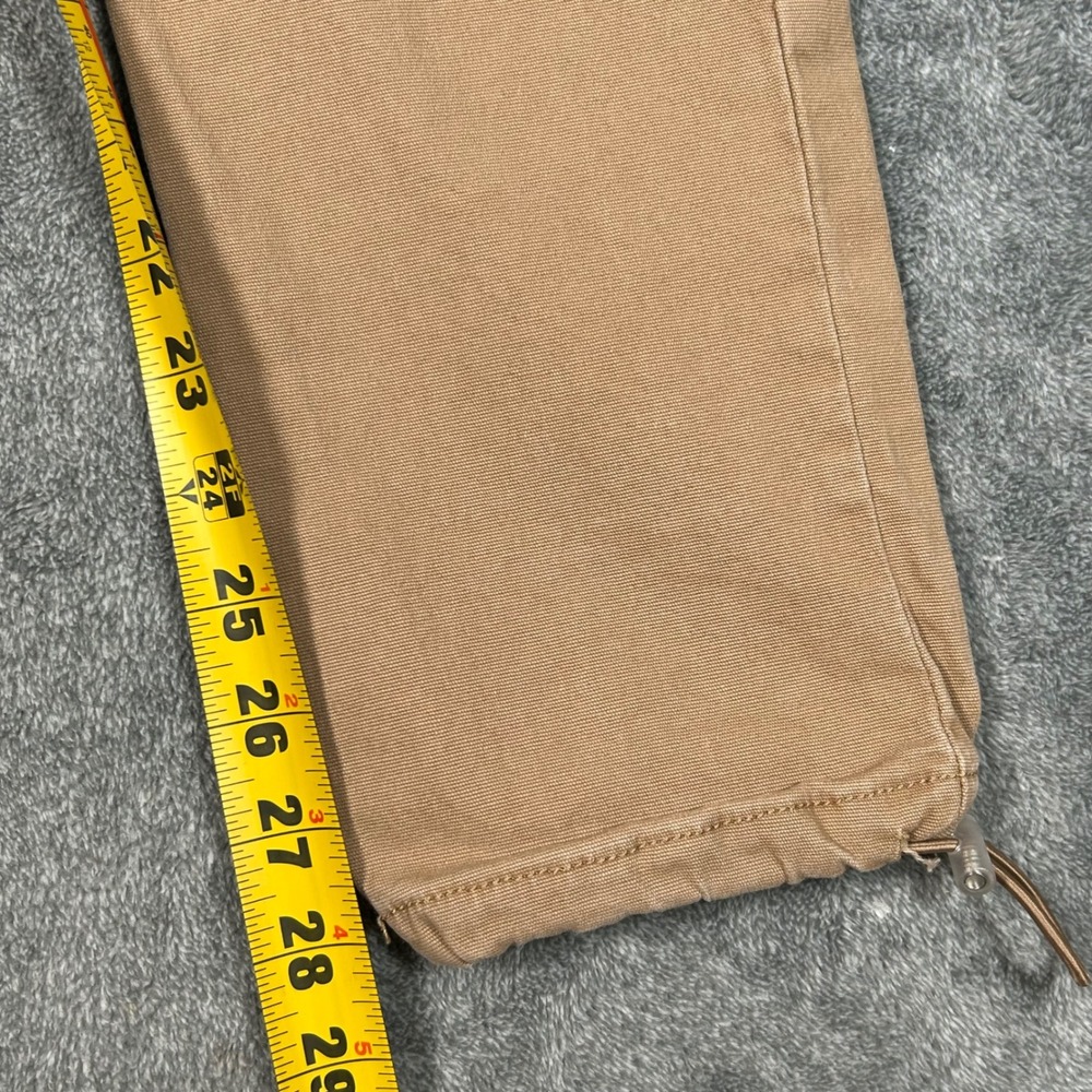 PacSun Mens Slim Fit Cargo Pants Tan Light Khaki Drawstring Elastic Waist Small - Picture 12 of 13